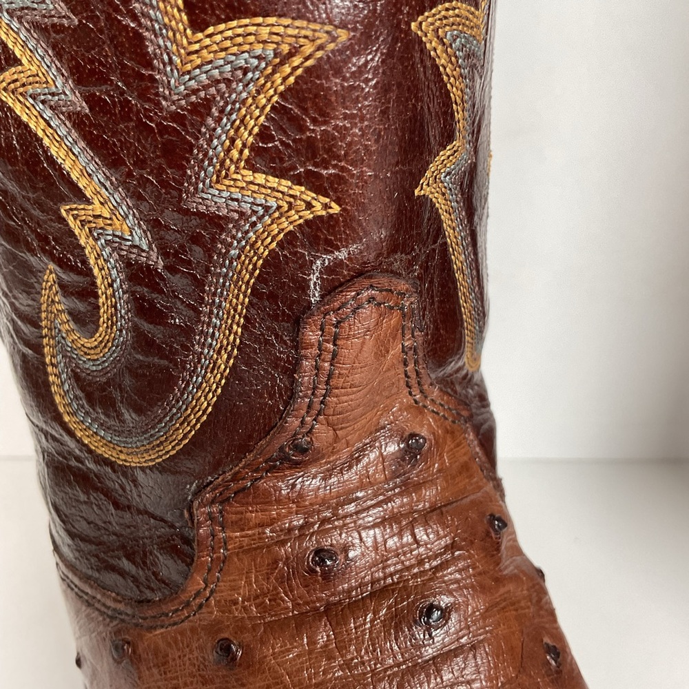Justin Full Quill Ostrich Quill Roper Boots | Tekno Crepe | USA Made | Men’s 8 D - Picture 13 of 16